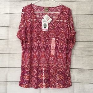 NWT Como Vintage Cold Shoulder Top XXL V Neck #2